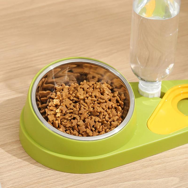 1 PCS Cat Bowl Pet Feeder Dog Cat Food Bowl And Water Dispenser Double Bowl Large Capacity Feeder Dish
