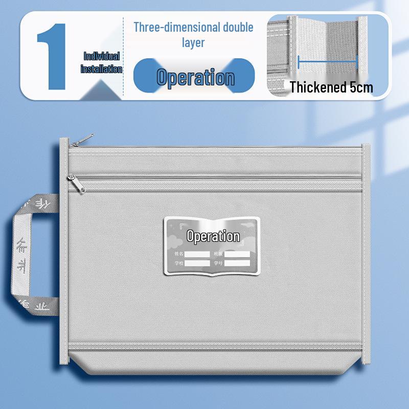 Dwukomorowa torba na podręcznik dla studenta zapinana na zamek z uchwytem