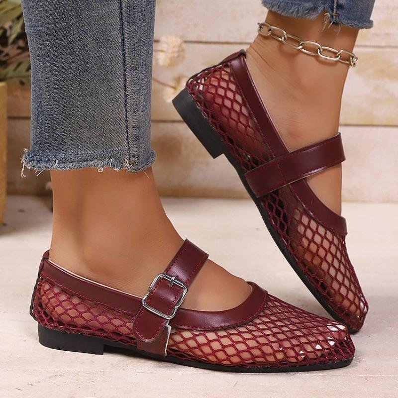 Fashion Women Sandals Mesh Breathable Fashion Versatile Sandals Women New Flat Soft Soled Mary Jane Shoes for Women
