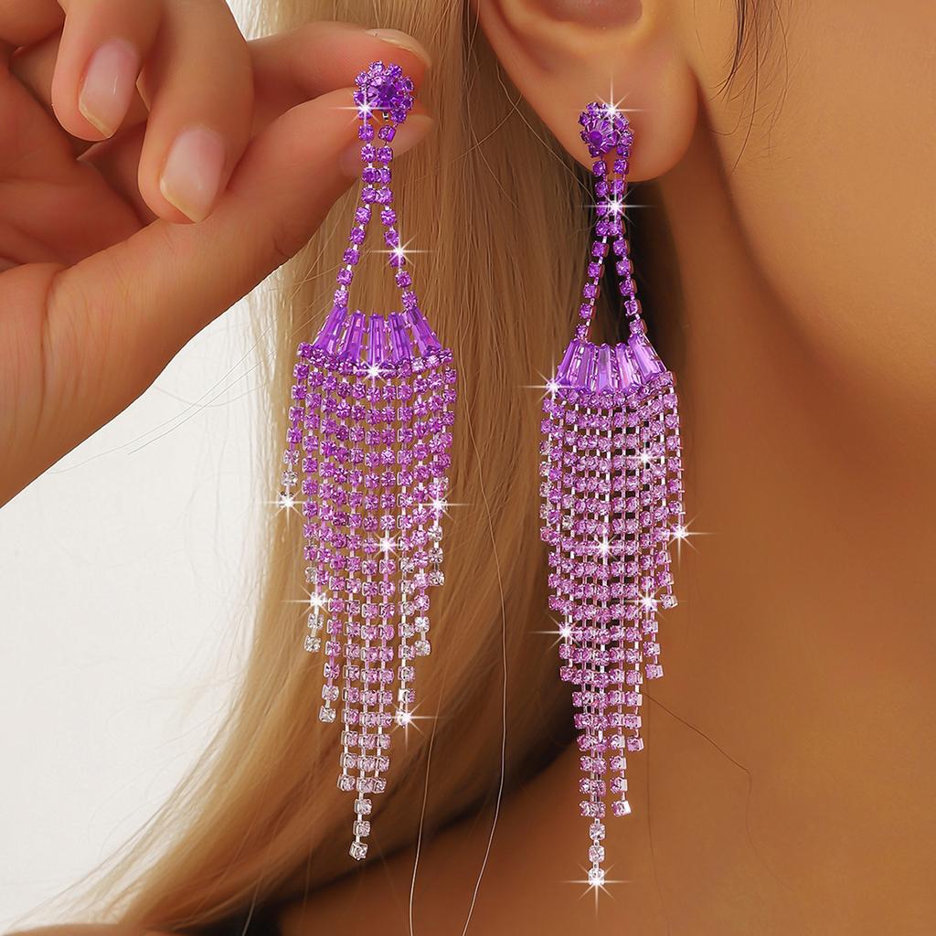 2PC Women's Fashion Colorful Tassel Design Earrings Suitable for Travel, Party, Festival Dress Gifts