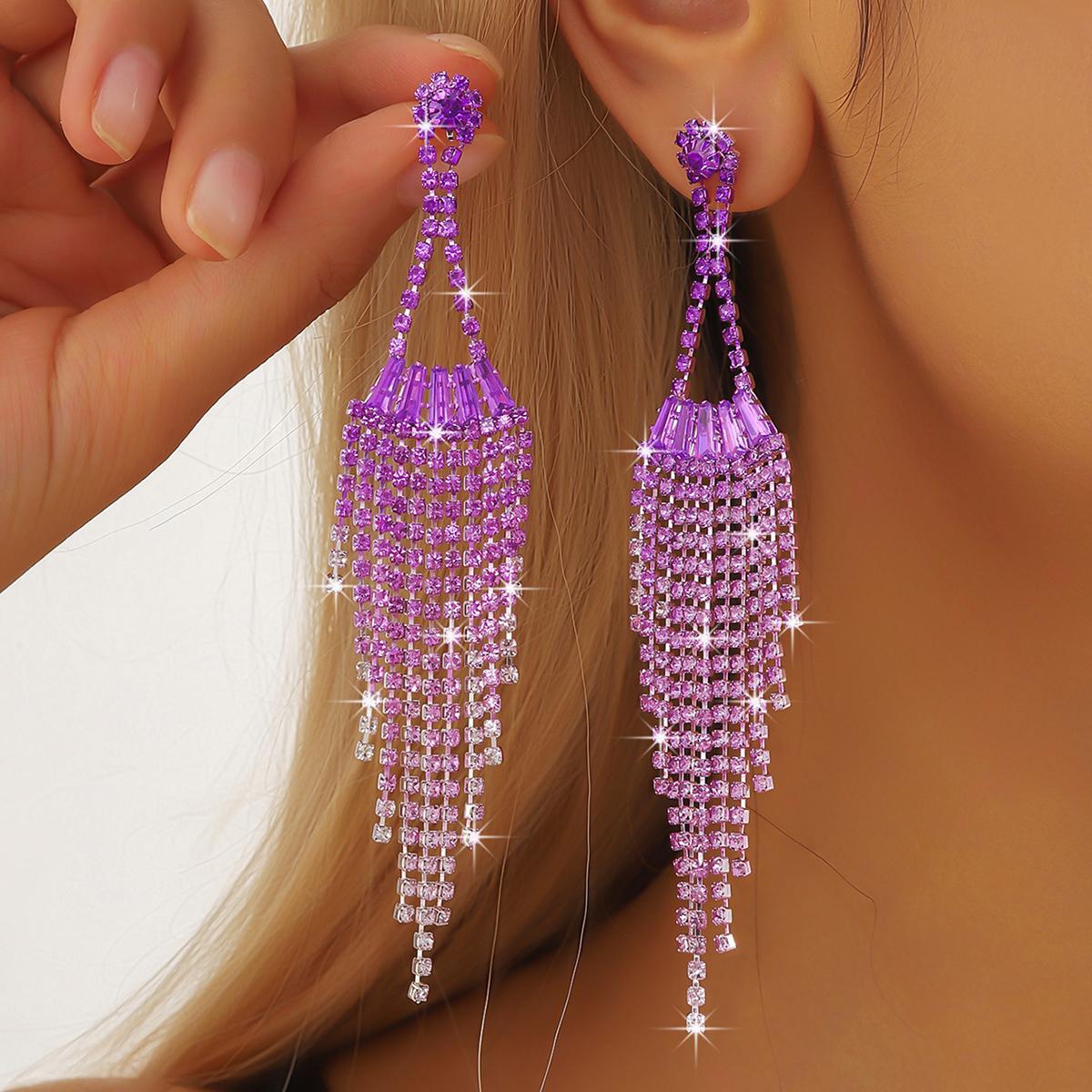 

2PC Women s Fashion Colorful Tassel Design Earrings Suitable for Travel, Party, Festival Dress Gifts