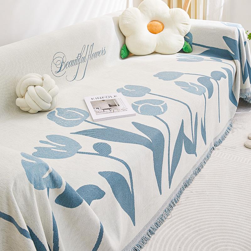 Sofa Cover Chenille Four Seasons Universal Anti-Scratching Straight Row Back Cushion Integrated All-Inclusive Universal Cover Towel Cloth Blanket