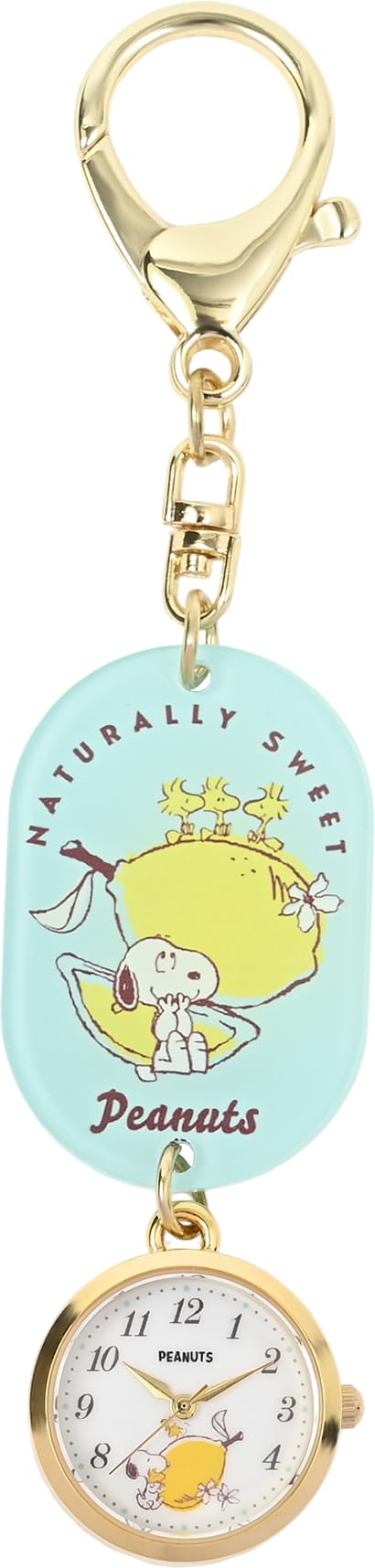 Fieldwork Analog Pocket Watch for Snoopy Acrylic Keychain with Peanuts (Fieldwork) Women, Goods, Hook, Character, Woodstock, Gold/Blue PNT064-4 золотой