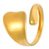 DIEZI One Piece Vintage Irregular Stainless Steel Gold Color Open Ring for Women Men Punk Adjustable Couple Rings Jewelry