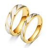 Floral Striped Couple Rings Fashionable Simple Jewelry Rings