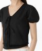 MUSINSA STANDARD WOMAN Women'S Cotton Puff Sleeve Tie-Up Blouse [Black]