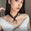 Edgy Leopard Charm Necklace With Sustainable Coating Lightweight Alloy Jewelry For Men Women Gothic Style Accessories