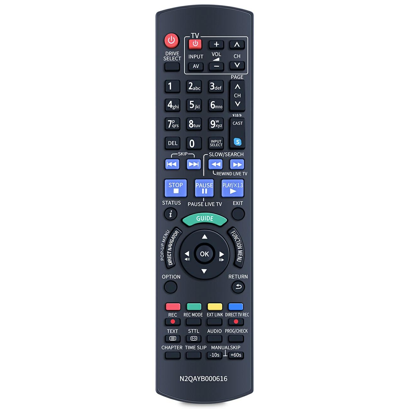 N2QAYB000616 For Panasonic Blu-ray Disc Recorder Infrared Remote Control Replacement Handheld Controller