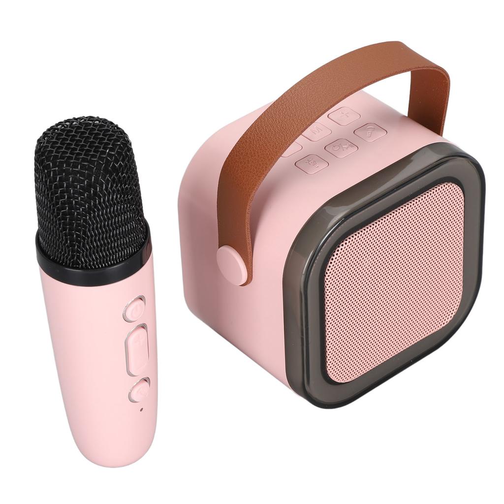 Taşınabilir Karaoke Makinesi LED Dinamik Işık Küçük Hoparlör Mikrofonlu 4 ila 12 Yaş Çocuklar Yetişkinler İçin