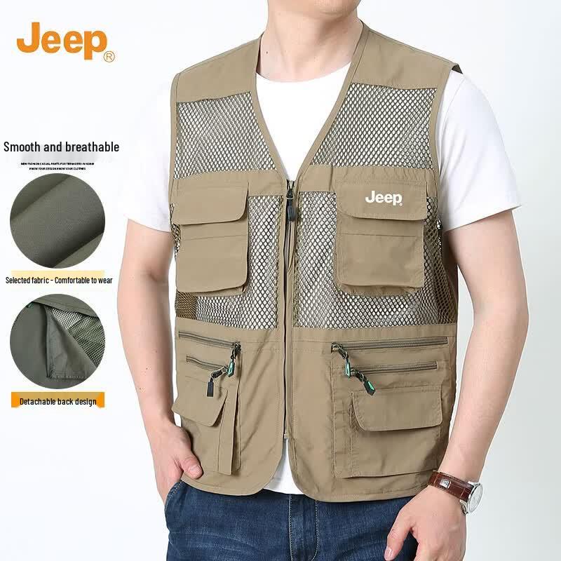 Jeep Men's Breathable Multi-Pocket Vest