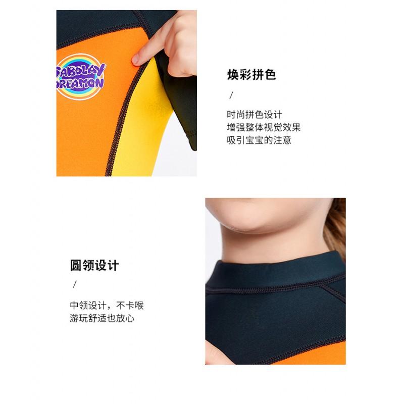 SABOLAY Fato de Mergulho Infantil 2MM para Meninas Peça Única Térmico Roupa de Banho Protetor Solar Surf Snorkel Água-viva