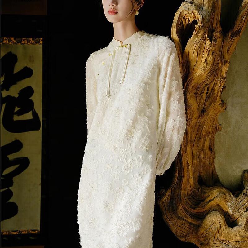 

Платье Jiu Zi Anna Coco Элегантное в новом китайском стиле с золотым тиснением и пайетками L