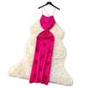 Europäischer und amerikanischer Fan-Nischen-Schleifen-Rückenfreies Neckholder-Strickkleid Damen Dreidimensionale Blume Enganliegender Gestrickter Langer Rock