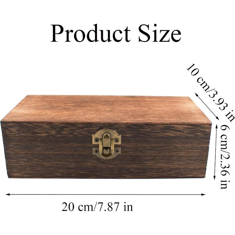 Wooden Desktop Organizer Retro Vintage Jewelry Storage Box with Lock Rectangular Box for Necklace Bracelet Ring Ornaments
