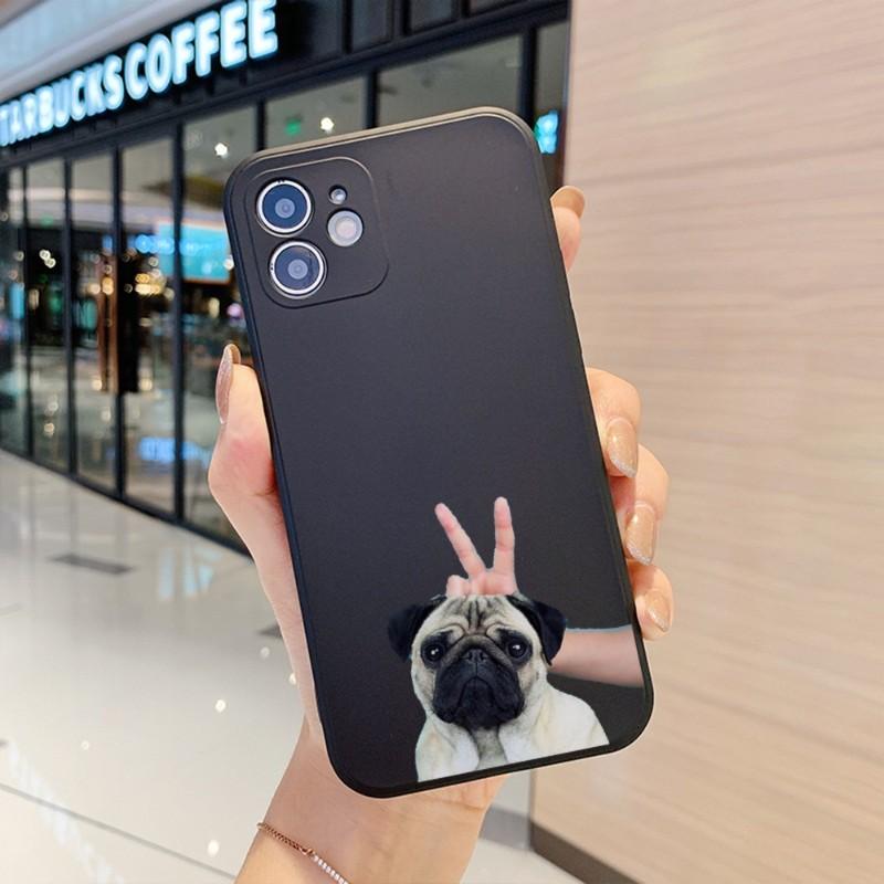 

Забавный чехол для телефона Bulldog для iPhone 14 11 12 13 Pro Max X XR XSMax 6 6S 7 8 Plus SE 2022 мягкий квадратный цветной чехол для телефона iPhone 14