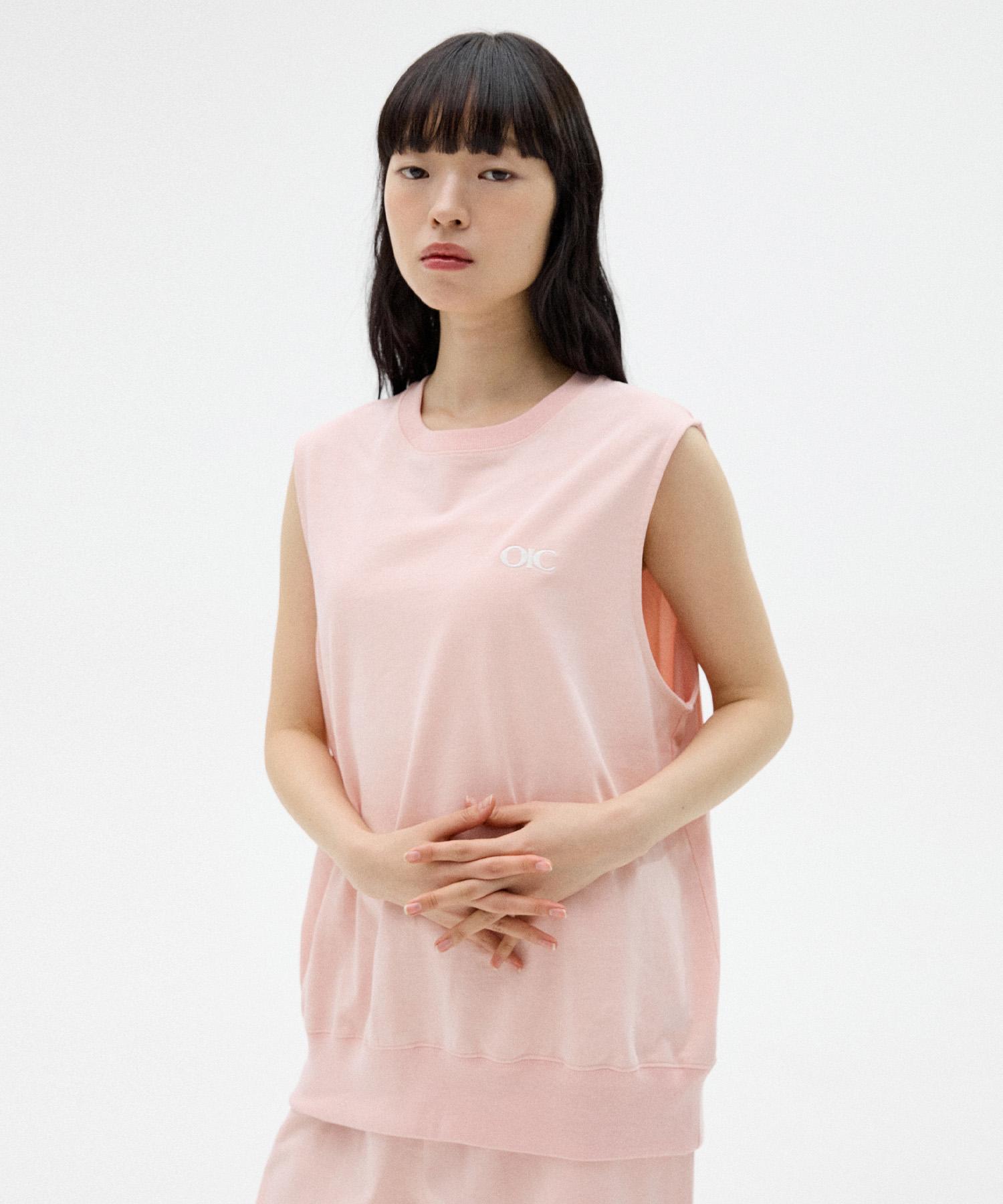 Oioi Collection Pigment Boucle Embroidery Sleeveless [Light Pink] Light Pink/S