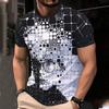Sommer Herren Freizeit Mode Kreativ Lässig Täglich T-Shirt Locker Lässig T-Shirt 3D Digital Farbe Gedrucktes T-Shirt