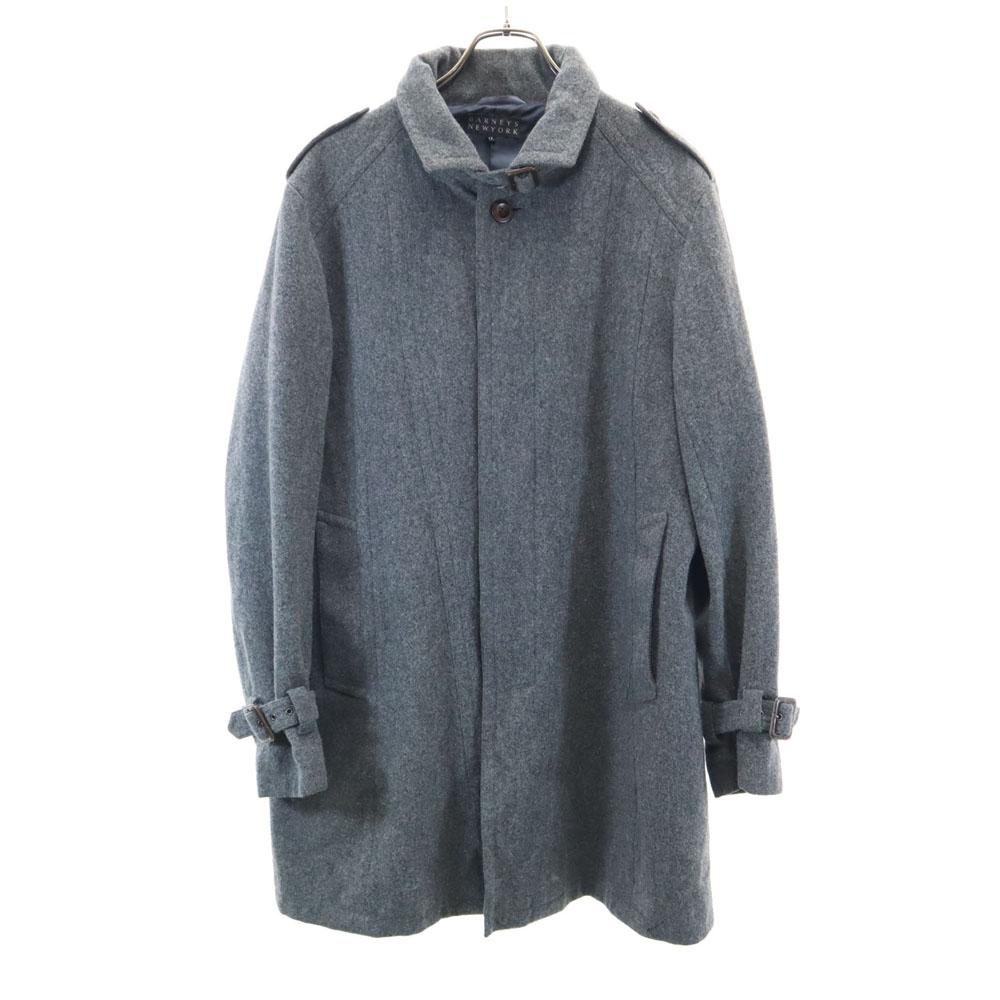 

BARNEYS NEWYORK пальто из шерстяной смеси с воротником из нержавеющей стали XL серое Мужское Б/У