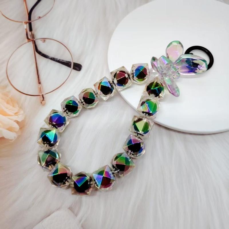 

Butterfly Diamond Pattern Phone Chain Beaded Handbag Strap, Wristlet Lanyard with Clip, Fashion Accessory for Bags