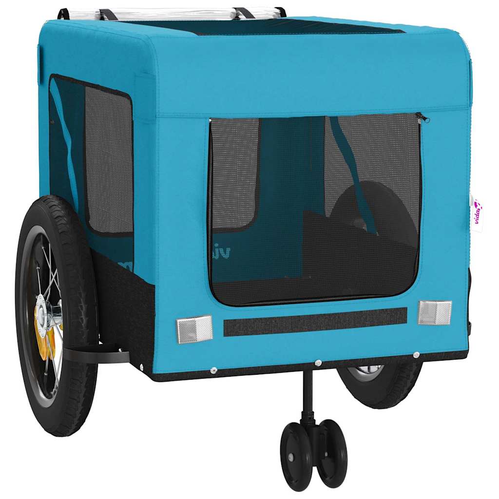 Bicycle Trailer for Dogs Blue and Black Oxford Fabric & Iron