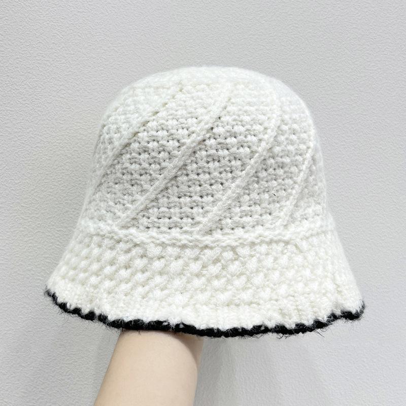 Automne et Hiver Nouveau Chapeau de Pêcheur Chapeau Tricoté en Dentelle Japonaise Polyvalent Chapeau Chaud et Décontracté