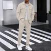 Men's Light Khaki Long Sleeve Jacket and Pants Set