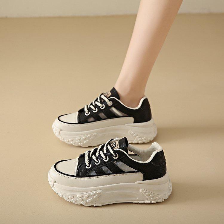 New Fashionable Hollow White Shoes Thick-soled Non-slip Versatile Casual Sports Shoes