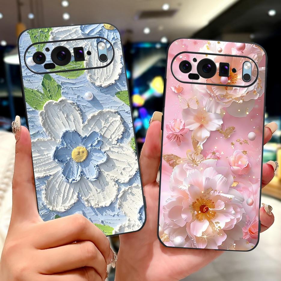 Custodia per Google Pixel 9 Pro Custodia Pixel9A Fiori Colorati Cover Dipinta Custodia Morbida in Silicone per Telefono per Google Pixel 9A Pixel9 Pro Guscio
