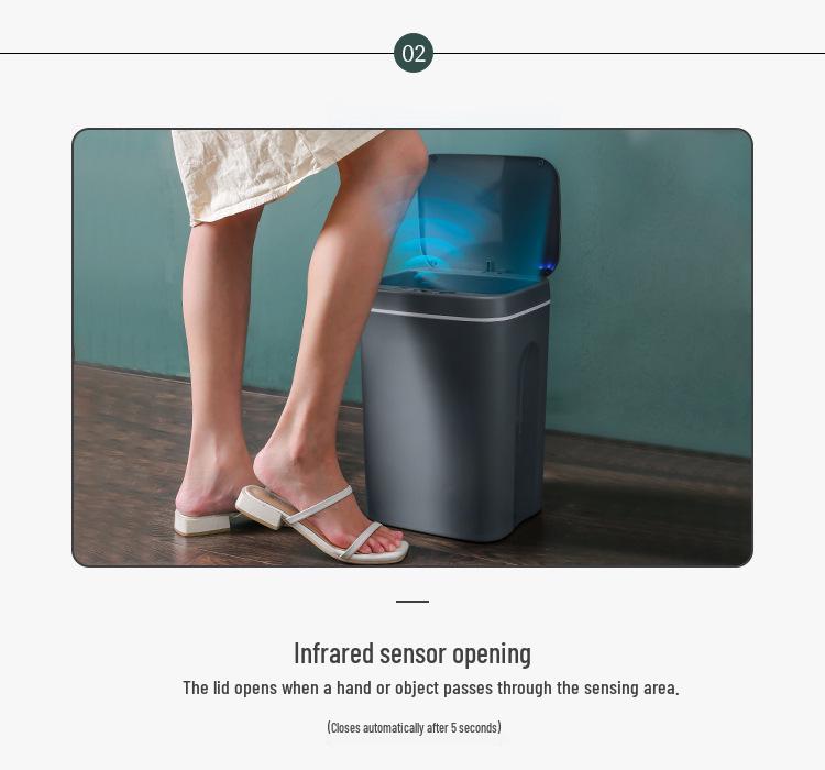 Smart Induction Waterproof Bathroom Trash Can