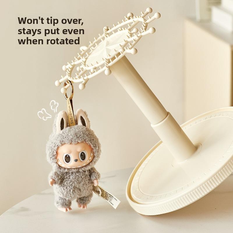 Rotating Blind Box Display Stand, Hanging Storage, Bubble Mart Figurine Dust Cover, Desktop Doll and Ornament Rack