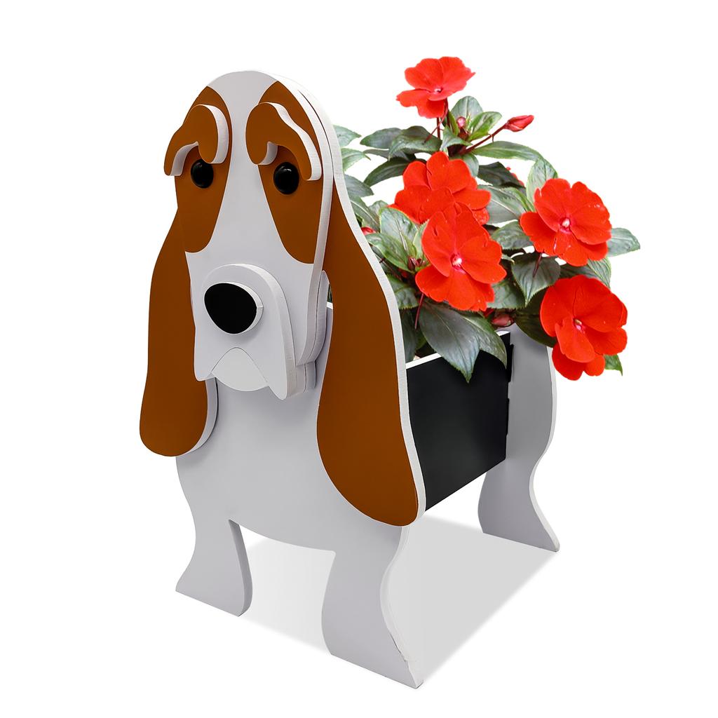 Garden Flower Pot Dog Planter Schnauzer Bulldog Poodle Corgi Yorkshire Garden Pots DIY PVC Flower Planter Garden Home Decor