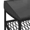 4 Piece Outdoor Sofa Set with Cushions Black Poly Rattan
