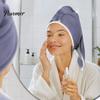 Bathroom Essentials for Hair Reversible Towel Wrap, Microfiber Turban with Button, Quick Dry, Thickened Drying Hat Absorbent Anti-frizz Women