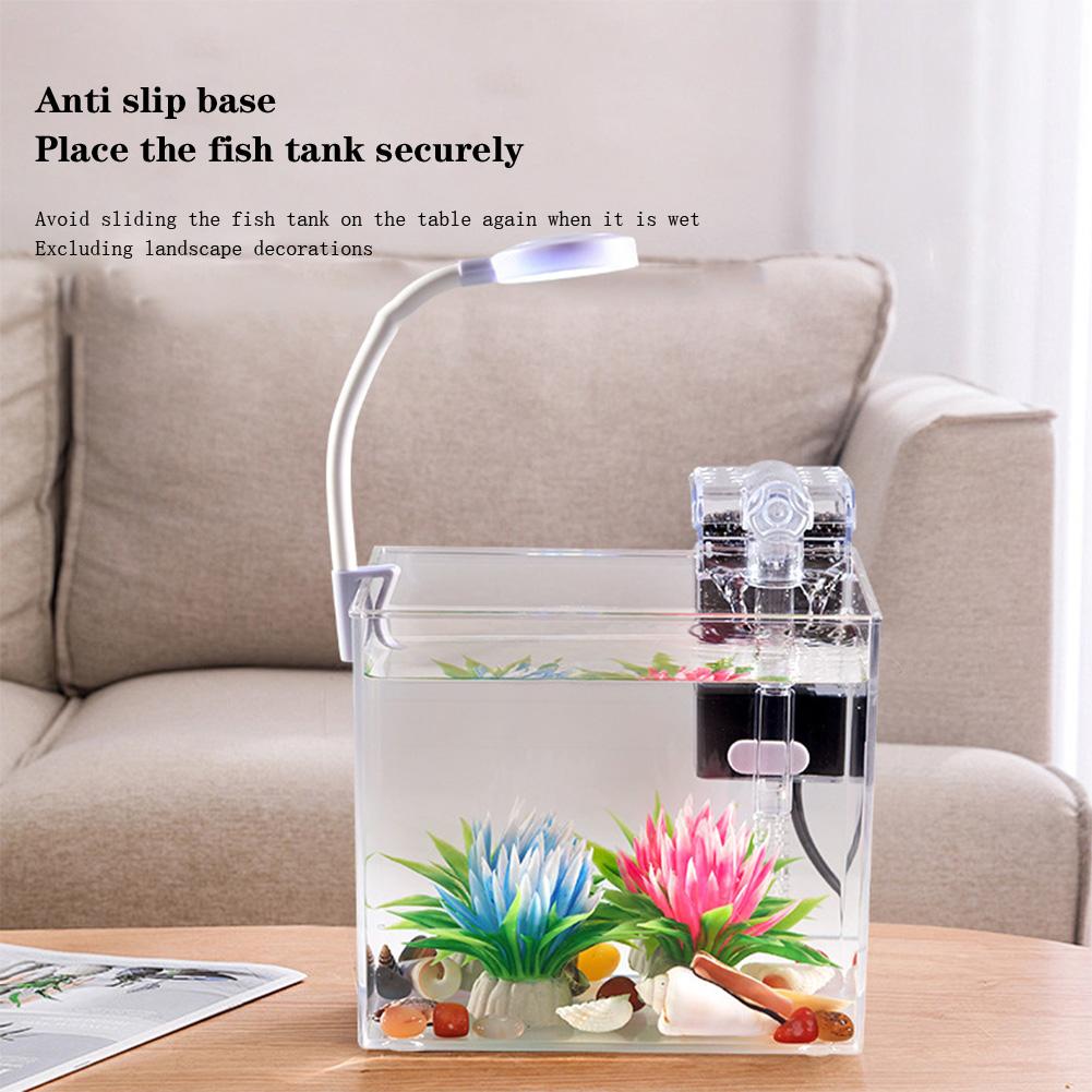 Small Fish Tank with Wall Mounted Filter LED Clamp Light High Lightweight Fish Aquatic Pet Supplies Aquariums for Home Decor