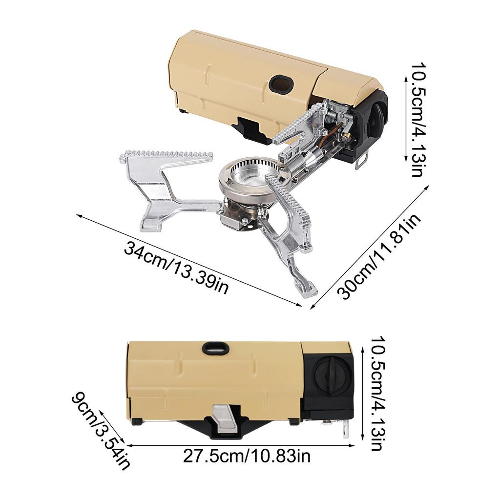 2600W Portable Folding Stove Camping Gas Stove Outdoor Hiking BBQ Travel Cooking Grill Cooker Cassette Gas Windproof Burner