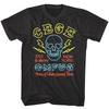 CBGB OMFUG Skull Neon Sign Mens T Shirt Bowery NYC Home of Underground Rock Punk