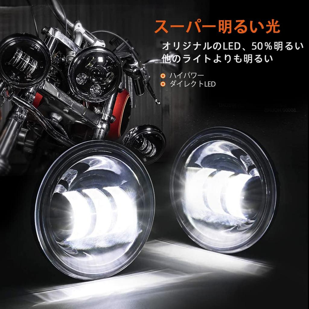 SKTYANTS LED Fog Lamp Auxiliary Light Inch 30W for Harley Davidson Motorcycle Universal Modification High Brightness Low Consumption Set of 2 4.5