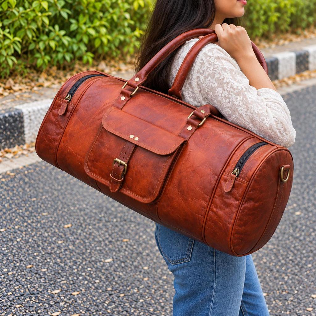 Personalized Leather Duffle Bag Travel Carry-on Luggage Overnight Gym Weekender Bag Unique Groomsmen Gift Oversized Duffel Bag
