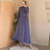 2024 Spring/Summer Muslim Middle Eastern Style Long Sleeve Shirt Midi Skirt Dress