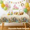 Vintage Easter Bunny Eggs Waterproof Tablecloth Holiday Party Decor Spring Floral Rectangle Table Cover Easter Decoration 2026