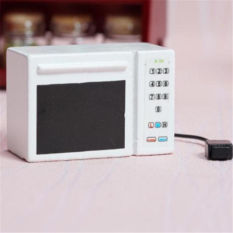 Мини-модель игрушечные аксессуары кукольный домик белая микроволновая печь мини-вибрация — фото 2