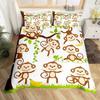 Monkey Duvet Cover Set Cute Monkey Around The Tree Print Bedding Cartoon Animal Comforter Cover Kid and Teen Room Duvet Covers