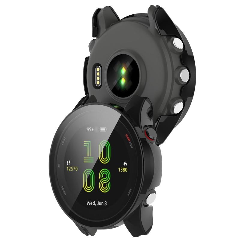 For GarminForerunner 255S Housing for Case Tempered Film Screen Protector Shockproof One-piece for Shell Smartwatch Slee