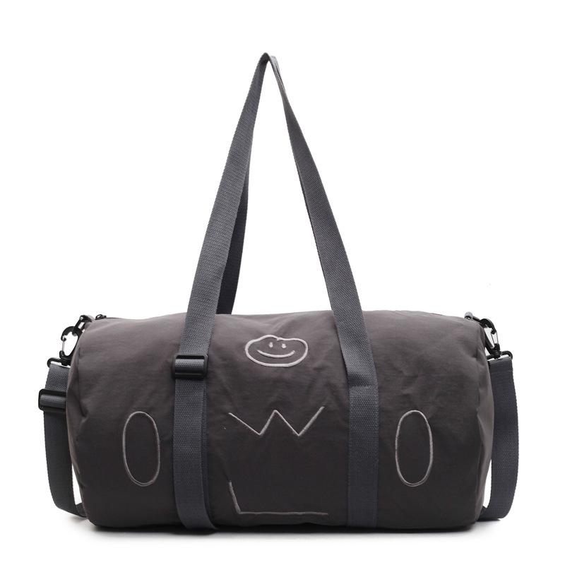простые вышитые нитками смайлики мужские и женские дорожные сумки 25 новых изысканных вместительных наплечных сумок-мессенджеров серый