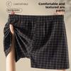 Plus Size Men's Spring Summer Plingham Striped Loose Breathable Briefs