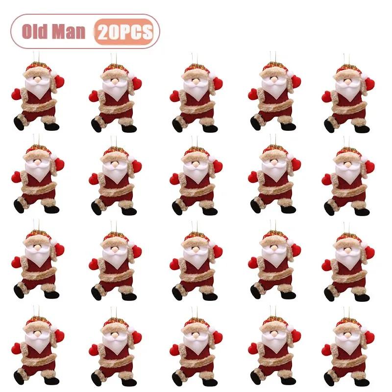 1-20PCS Xmas Tree Decoration Cute Cloth Figure Hanging Charm Dancing for Living Room Party Indoor Outdoor Festival Home Gift