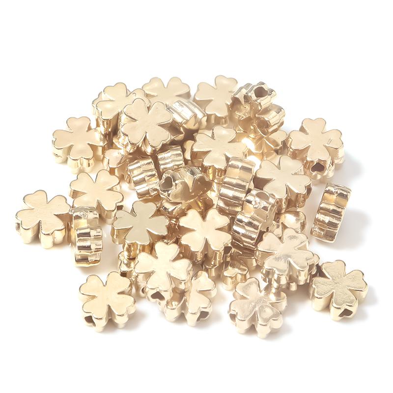100-200pcs Gold Color Four Leaf Clover CCB Beads For Jewelry Making Loose Spacer Beads DIY Necklaces Bracelets Accessories