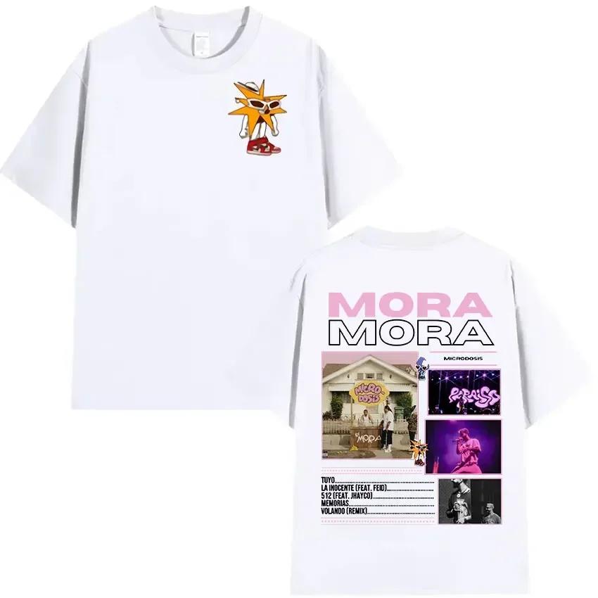 Rapper Mora Microdosis Tour Album 2025 Graphic T Shirt Unisex Hip Hop Fashion Vintage Cotton Short Sleeve Tshirt Unisex Streetwear
