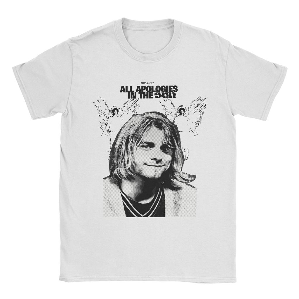 Kurt Cobain Guitar Rock-Nirvanas T Shirts Men Women 100% Cotton Vintage T-Shirts O Neck Tee Shirt Short Sleeve Clothes Plus Size