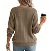 Women's Casual V Neck Long Sleeve Knit Pullover Top